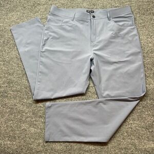 Asher Blue Gray Golf Pants Mens 38x30 Stretch Performance 5 Pocket Chino